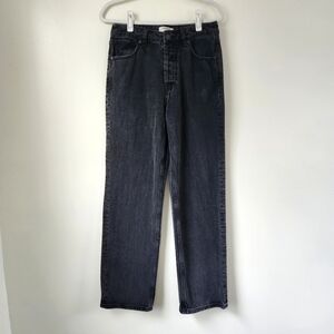 House Of CB Yara Black Vintage Fit High Waist Straight Jean Black Size Medium